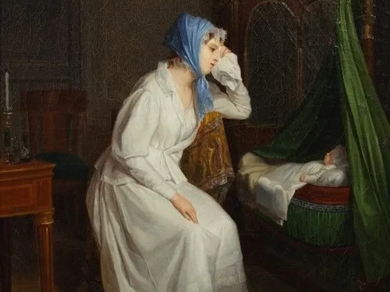 1792-Anne Nicole Voullemier - Giovane madre e il suo bambino addormentato
